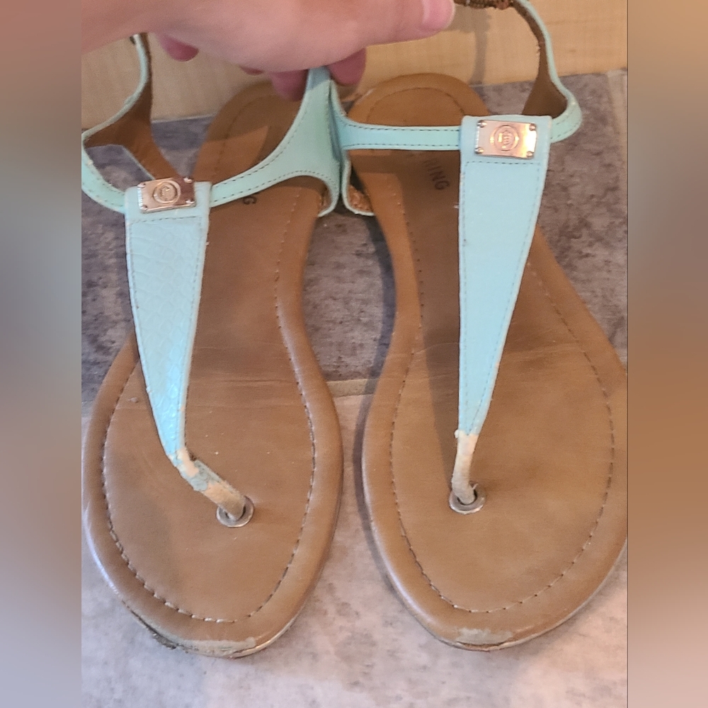 Call it Spring women's 7 (fits 7.5) seafoam aqua blue sandals